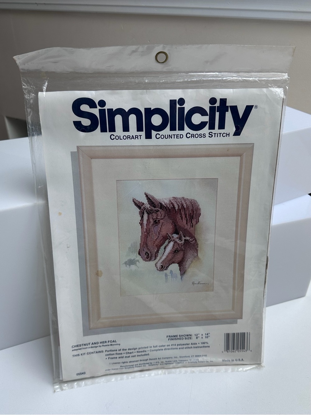 Simplicity Counted Cross Stitch Kit “Chestnut And Her Foal” Horse Needlework NWT